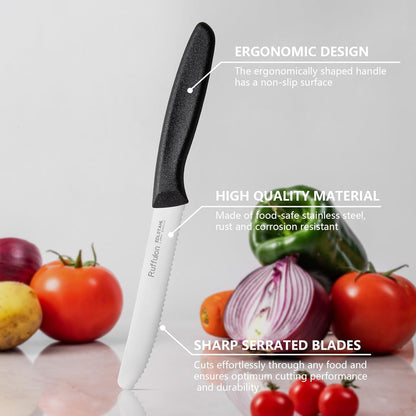 Vegetable and fruit knife set of six,Ultra Sharp Stainless Steel Paring Knife with Ergonomic PP plastic handle, sharp, super sharp kitchen knife set.