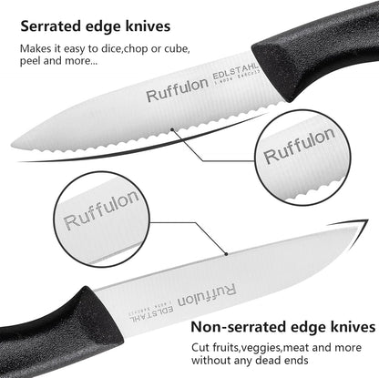 Vegetable and fruit knife set of six,Ultra Sharp Stainless Steel Paring Knife with Ergonomic PP plastic handle, sharp, super sharp kitchen knife set.