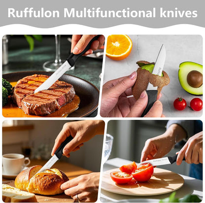Vegetable and fruit knife set of six,Ultra Sharp Stainless Steel Paring Knife with Ergonomic PP plastic handle, sharp, super sharp kitchen knife set.