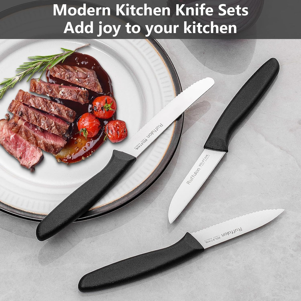 Vegetable and fruit knife set of six,Ultra Sharp Stainless Steel Paring Knife with Ergonomic PP plastic handle, sharp, super sharp kitchen knife set.