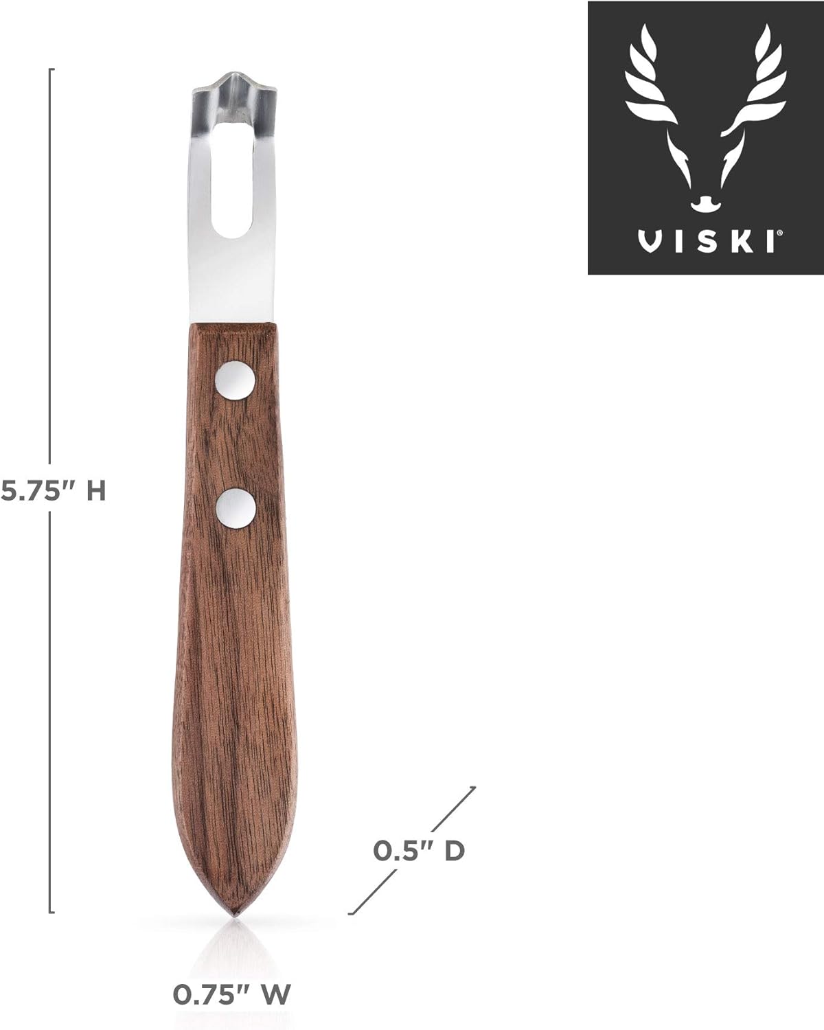 Channel Knife, Citrus Zester and Orange Peeler Tool, Walnut Wood and Stainless Steel Bar Tool for Cocktail Garnishes, Perfect for Home Bars, Craft Cocktails and Bartender Gifts, Set of 1