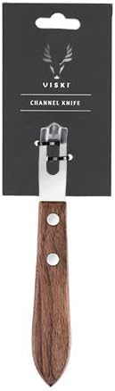Channel Knife, Citrus Zester and Orange Peeler Tool, Walnut Wood and Stainless Steel Bar Tool for Cocktail Garnishes, Perfect for Home Bars, Craft Cocktails and Bartender Gifts, Set of 1