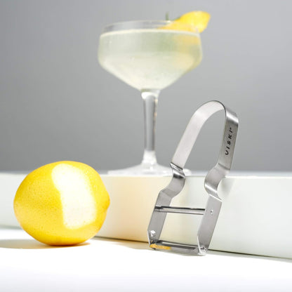 Channel Knife, Citrus Zester and Orange Peeler Tool, Walnut Wood and Stainless Steel Bar Tool for Cocktail Garnishes, Perfect for Home Bars, Craft Cocktails and Bartender Gifts, Set of 1