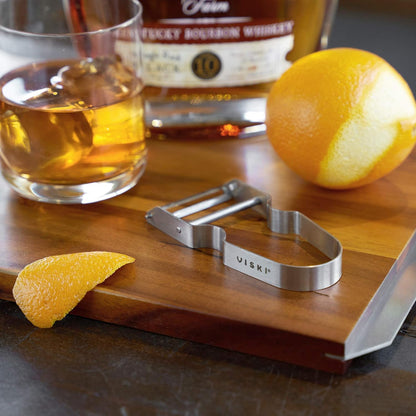Channel Knife, Citrus Zester and Orange Peeler Tool, Walnut Wood and Stainless Steel Bar Tool for Cocktail Garnishes, Perfect for Home Bars, Craft Cocktails and Bartender Gifts, Set of 1