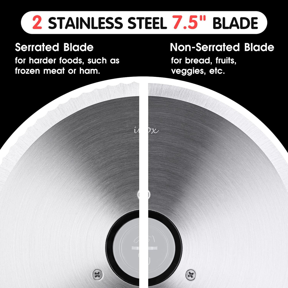 Meat Slicer, Electric Deli Meat Slicer with 2 Removable 8.7''Stainless Steel Blades,Removable Food Carriage,1-20mm Adjustable Thickness Food Slicer for Home,Easy for Cut Meat,Cheese,Bread