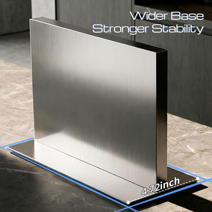 Extra Large Double-Sided Magnetic Knife Block, 14in Silver Stainless Steel Knife Holder for Kitchen Countertop, Safe & Space-Saving Knife Storage Organizer