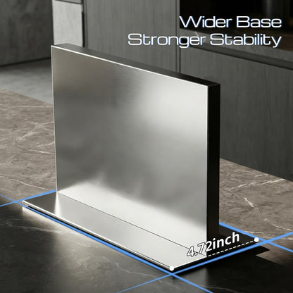 Extra Large Double-Sided Magnetic Knife Block, 14in Silver Stainless Steel Knife Holder for Kitchen Countertop, Safe & Space-Saving Knife Storage Organizer