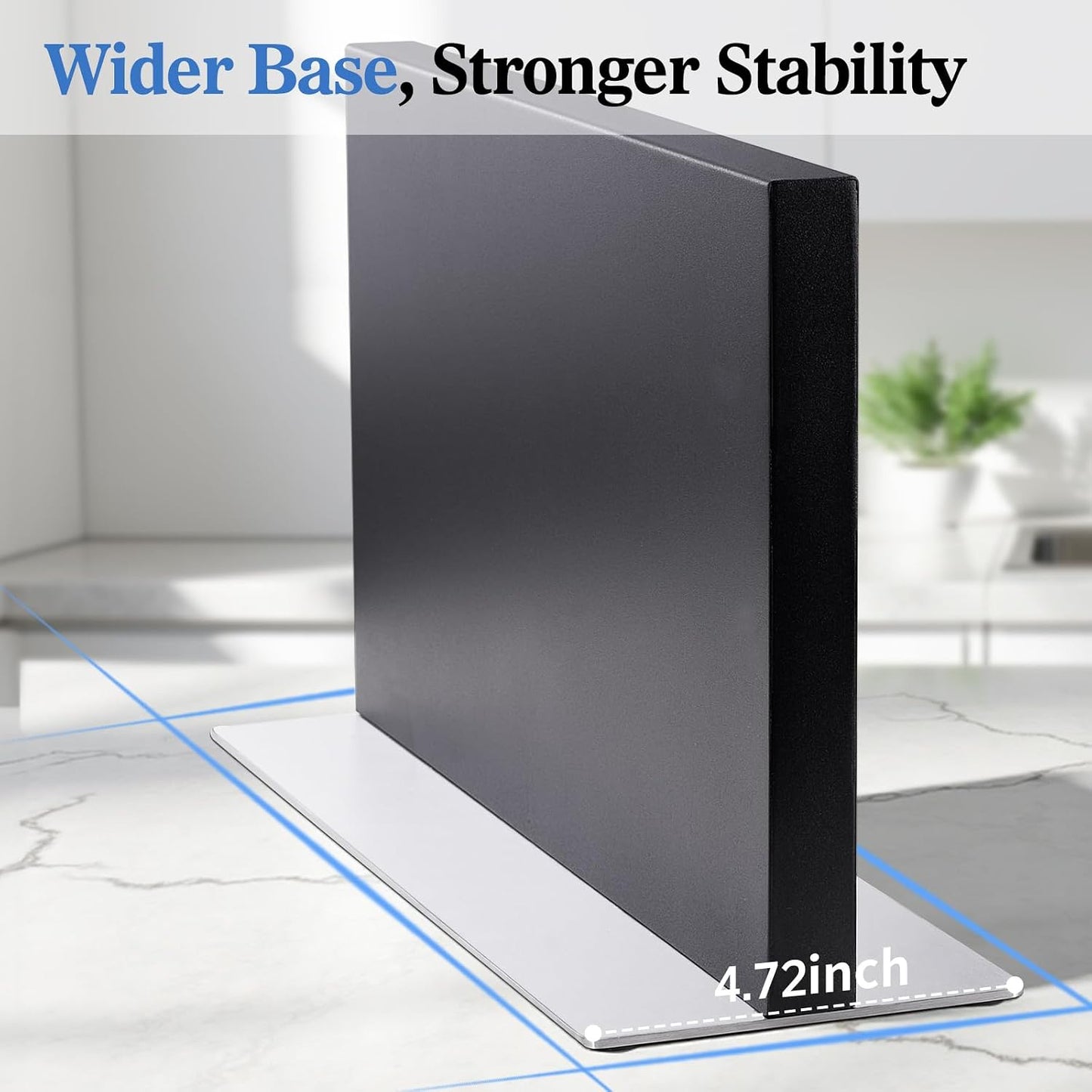 Extra Large Double-Sided Magnetic Knife Block, 14in Silver Stainless Steel Knife Holder for Kitchen Countertop, Safe & Space-Saving Knife Storage Organizer