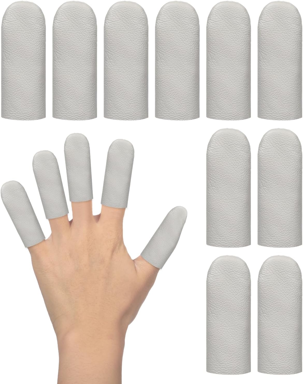 5 Pairs Leather Finger Cots, Needle Felting Finger Protectors for Sewing, Thumb Protection Sleeve, Thumb Thimble Guards Tools for Knitting Embroidery Needlework, Random
