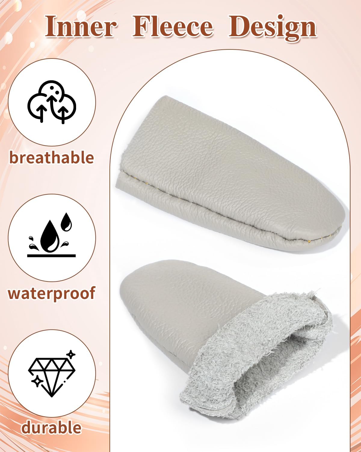 5 Pairs Leather Finger Cots, Needle Felting Finger Protectors for Sewing, Thumb Protection Sleeve, Thumb Thimble Guards Tools for Knitting Embroidery Needlework, Random