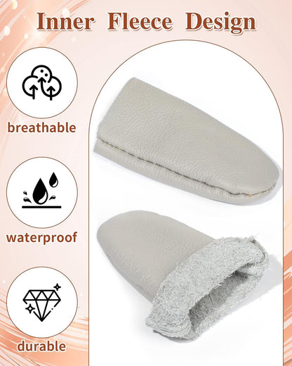 5 Pairs Leather Finger Cots, Needle Felting Finger Protectors for Sewing, Thumb Protection Sleeve, Thumb Thimble Guards Tools for Knitting Embroidery Needlework, Random