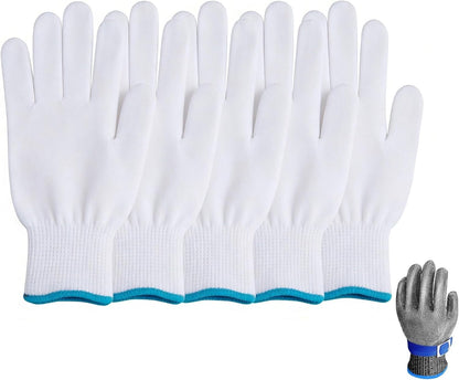 A9 Cut Resistant Chainmail Gloves – Stainless Steel Mesh Metal Glove with Adjustable Wrist Buckle & Nylon Liner Gloves