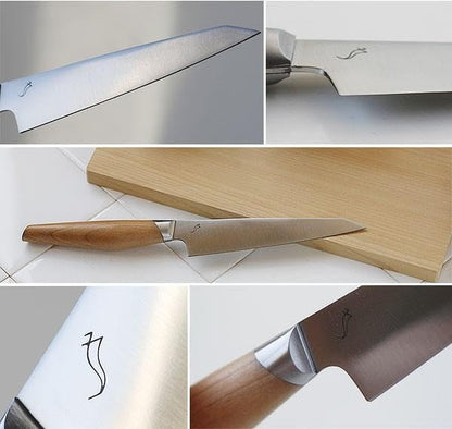Hocho Knife, Japanese Petty Knife, Stainless Steel, Blade Length 4.9" (125mm), Cherry Tree Handle, Rust Resistant, Giftbox, Made in Seki Japan, 84K-3