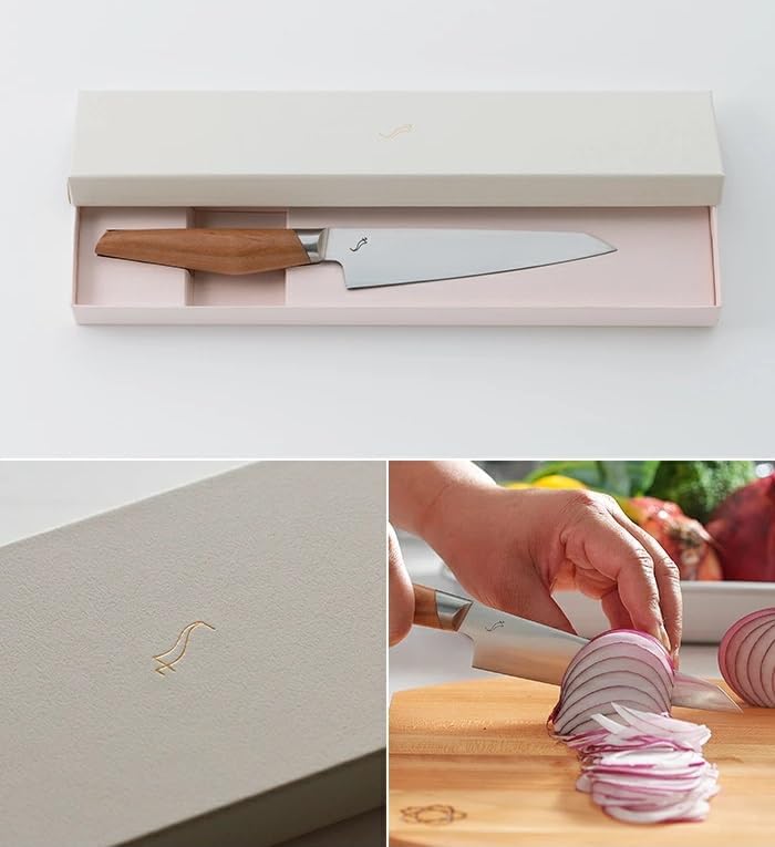 Hocho Knife, Japanese Petty Knife, Stainless Steel, Blade Length 4.9" (125mm), Cherry Tree Handle, Rust Resistant, Giftbox, Made in Seki Japan, 84K-3