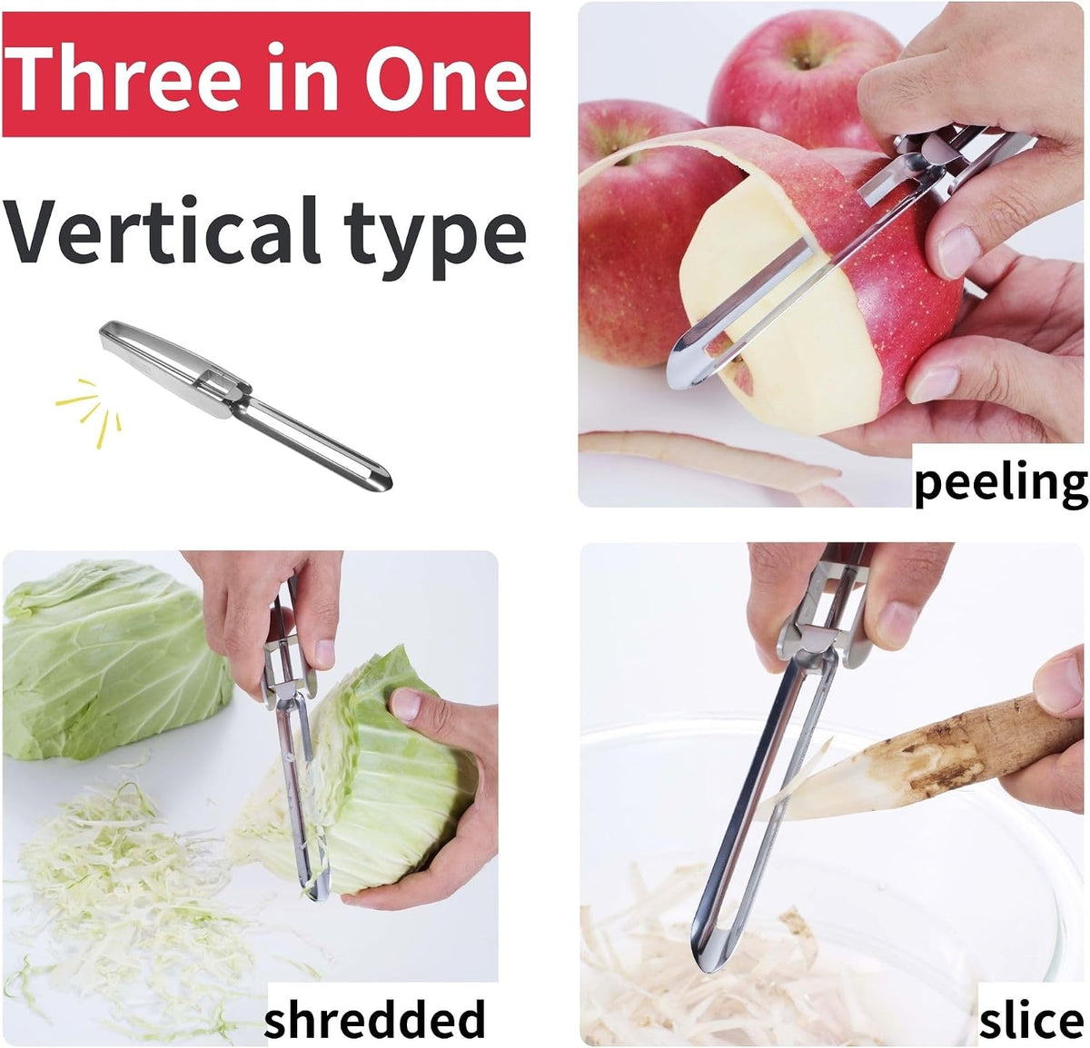 Stainless Steel Peeler Long Vegetable Peeler 8.5 inch
