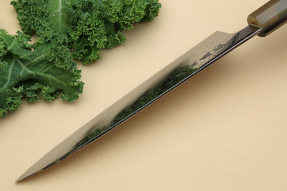 Yoshihiro Damascus SG2 (R2) Semi-Stainless Gyuto Chefs Knife (10.5'' (270mm), Stabilized Maple Burl Handle & Triple Ring)