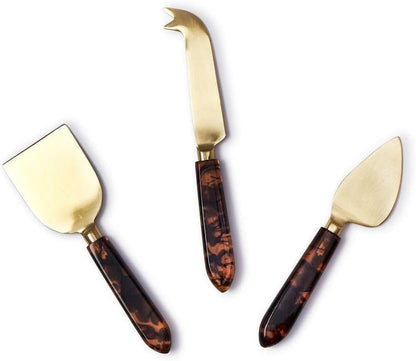 Tortoise Swirl Cheese Knives
