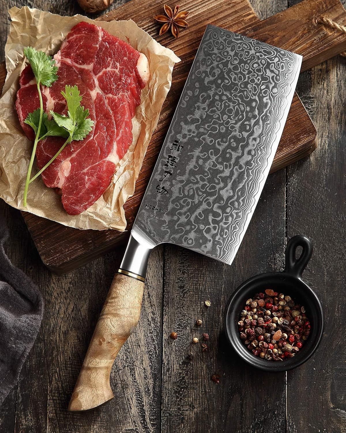5 inch Utility Knife with Razor Sharp- Damascus Steel with Rose Pattern Multifunctional VG10 Professional Paring-Fruit knife- Master Series Ergonomic Figured Sycamore Wood Handle