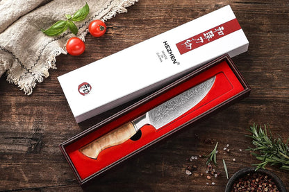 5 inch Utility Knife with Razor Sharp- Damascus Steel with Rose Pattern Multifunctional VG10 Professional Paring-Fruit knife- Master Series Ergonomic Figured Sycamore Wood Handle