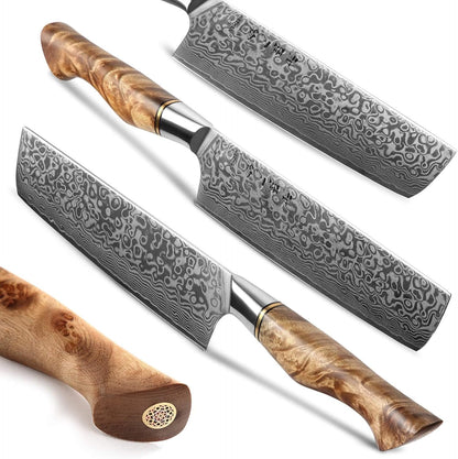 5 inch Utility Knife with Razor Sharp- Damascus Steel with Rose Pattern Multifunctional VG10 Professional Paring-Fruit knife- Master Series Ergonomic Figured Sycamore Wood Handle