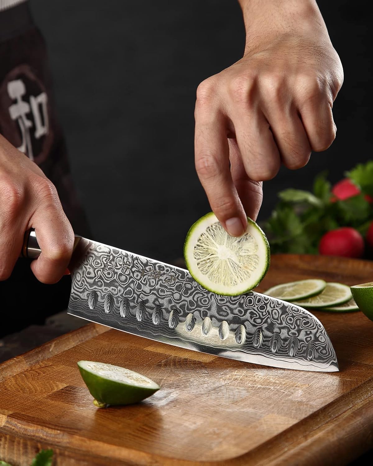5 inch Utility Knife with Razor Sharp- Damascus Steel with Rose Pattern Multifunctional VG10 Professional Paring-Fruit knife- Master Series Ergonomic Figured Sycamore Wood Handle