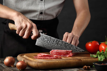 5 inch Utility Knife with Razor Sharp- Damascus Steel with Rose Pattern Multifunctional VG10 Professional Paring-Fruit knife- Master Series Ergonomic Figured Sycamore Wood Handle