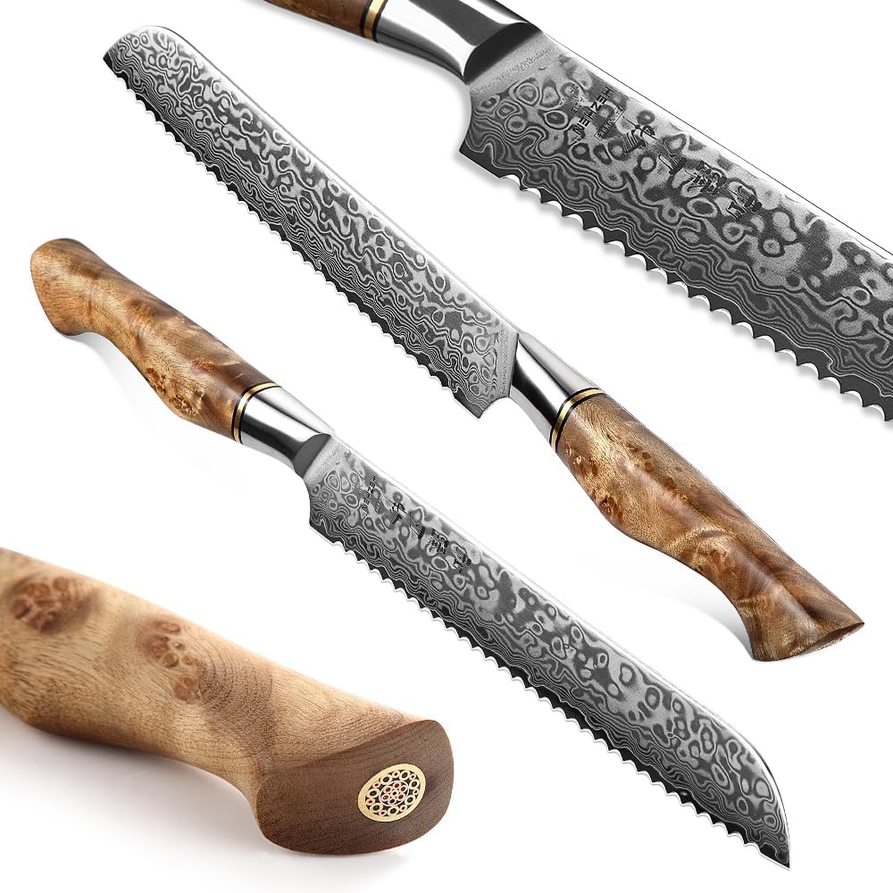 5 inch Utility Knife with Razor Sharp- Damascus Steel with Rose Pattern Multifunctional VG10 Professional Paring-Fruit knife- Master Series Ergonomic Figured Sycamore Wood Handle