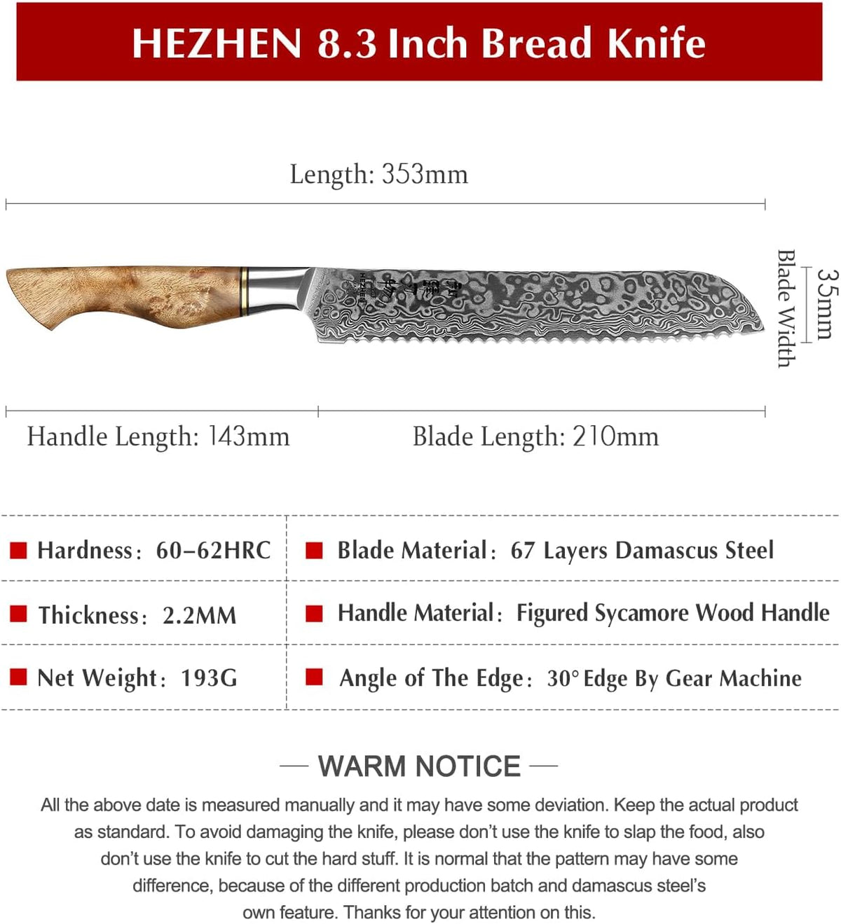 5 inch Utility Knife with Razor Sharp- Damascus Steel with Rose Pattern Multifunctional VG10 Professional Paring-Fruit knife- Master Series Ergonomic Figured Sycamore Wood Handle