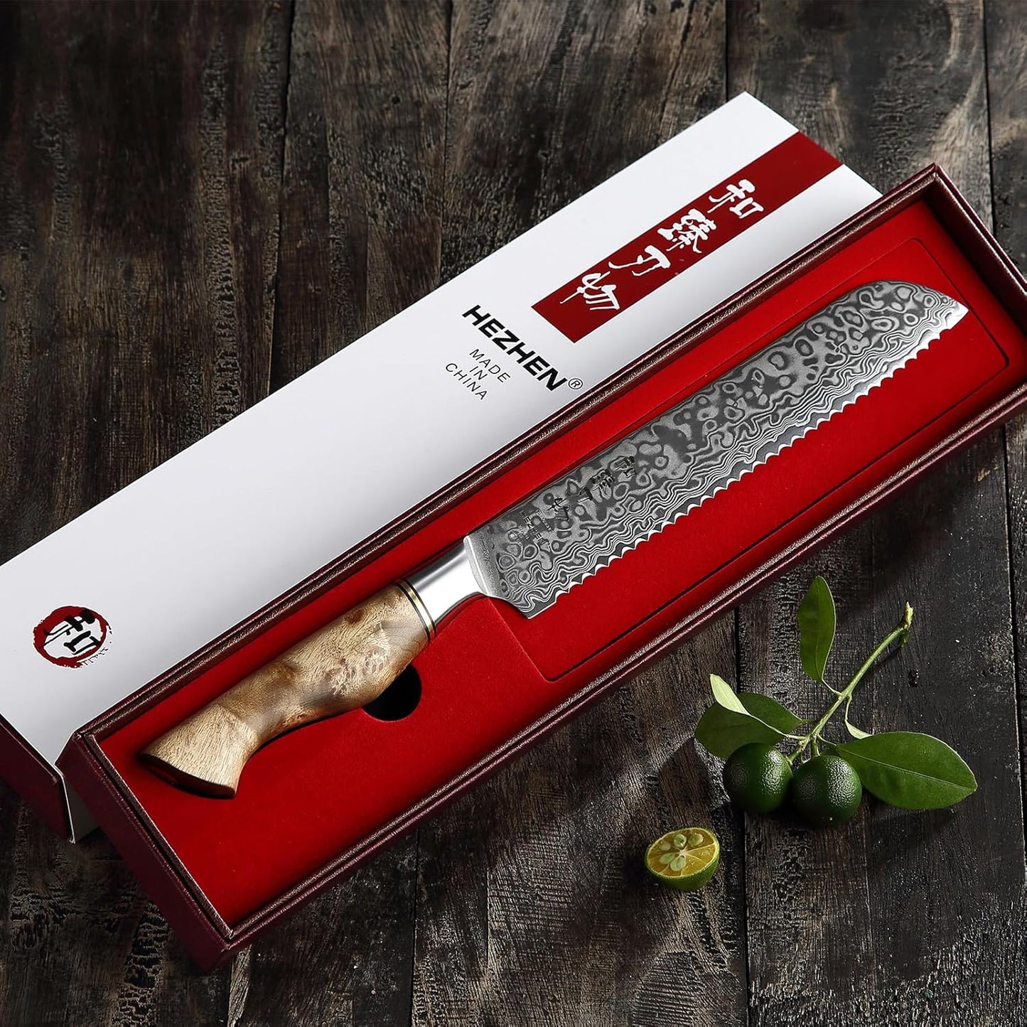 5 inch Utility Knife with Razor Sharp- Damascus Steel with Rose Pattern Multifunctional VG10 Professional Paring-Fruit knife- Master Series Ergonomic Figured Sycamore Wood Handle
