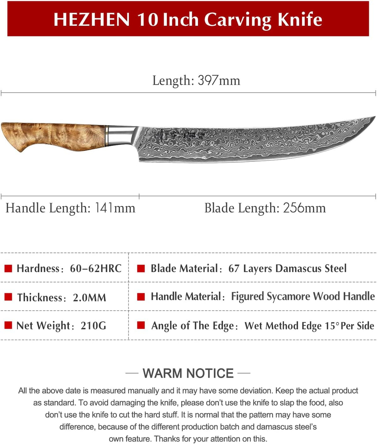 5 inch Utility Knife with Razor Sharp- Damascus Steel with Rose Pattern Multifunctional VG10 Professional Paring-Fruit knife- Master Series Ergonomic Figured Sycamore Wood Handle