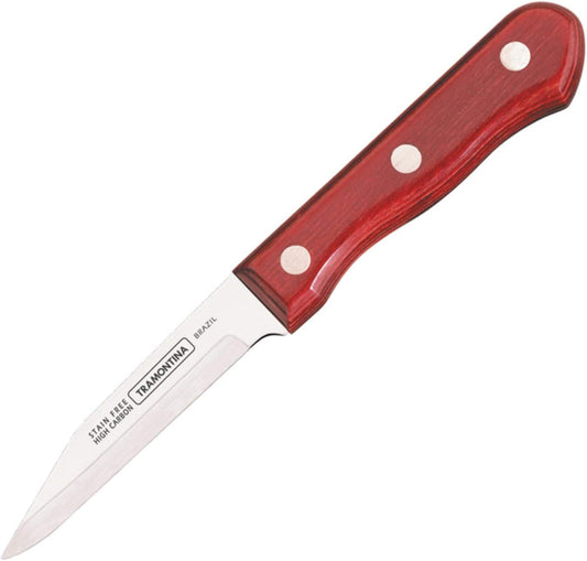 Paring Knife 3" Stainless Steel Display, Redwood