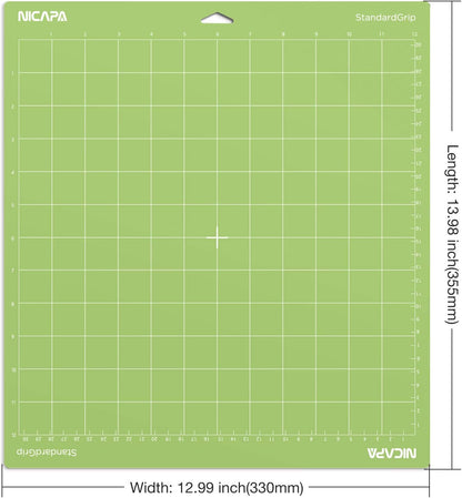 12x12 inch Cutting Mat for Cricut Maker 3/Explore 3/Maker/Air /2/One (4pack-2x Standard、Light、Strong) Adhesive&Sticky Non-Slip Flexible Square Gridded Variety Cut Mats Set