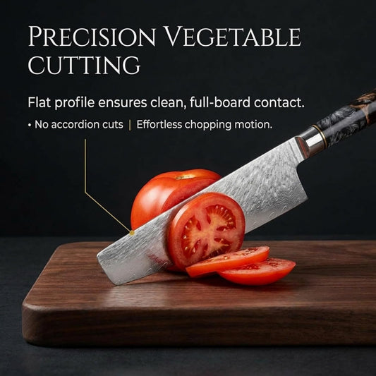 Tidal Black - 7" Nakiri Knife - Damascus