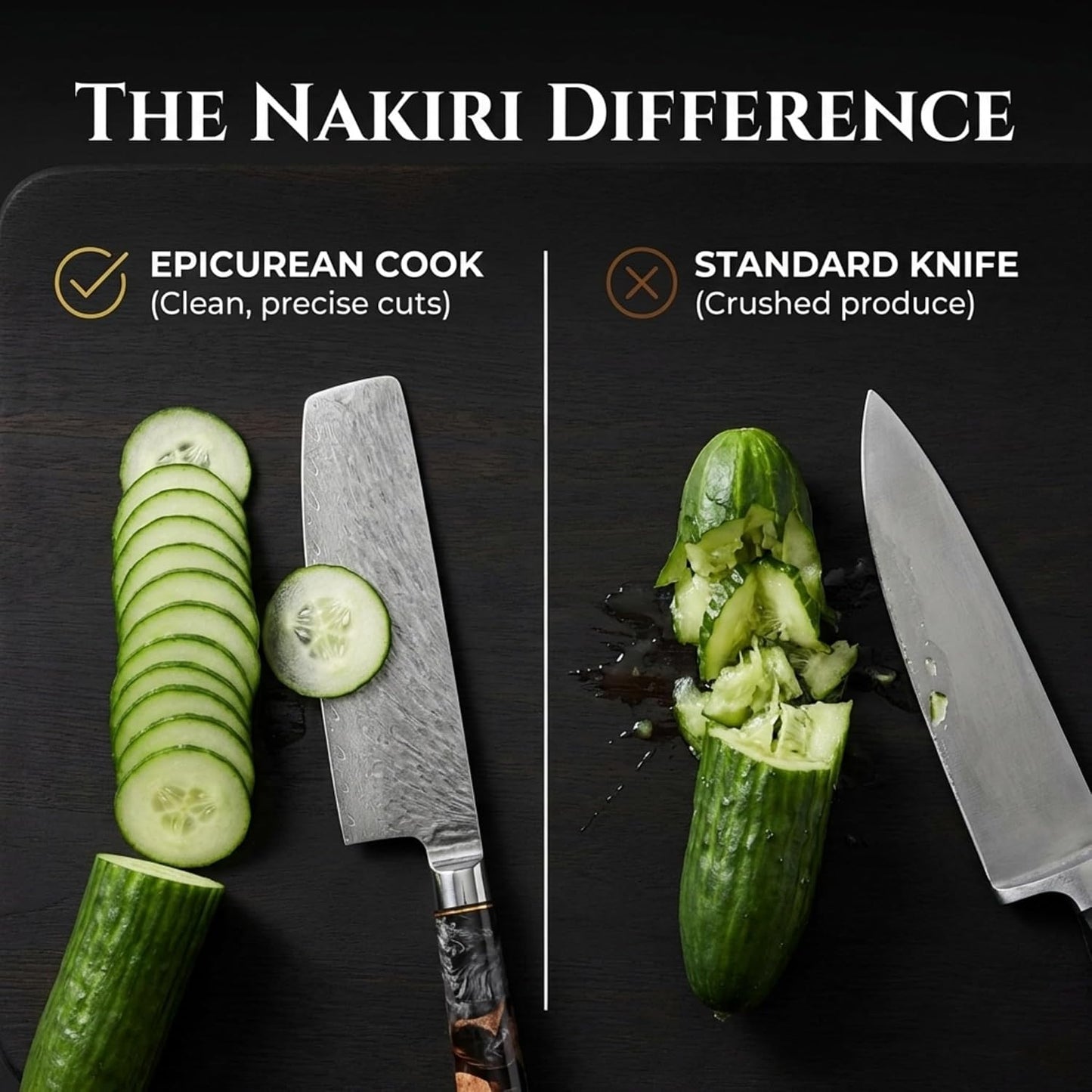 Tidal Black - 7" Nakiri Knife - Damascus