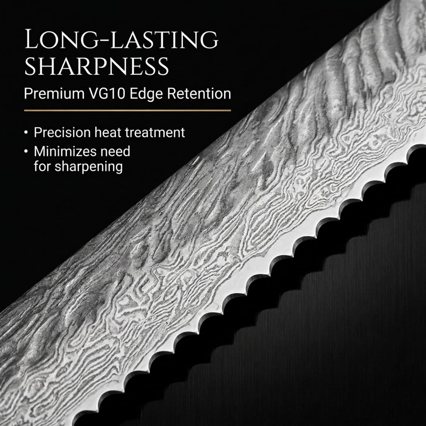 Tidal Black - 7" Nakiri Knife - Damascus
