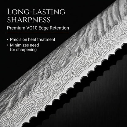 Tidal Black - 7" Nakiri Knife - Damascus