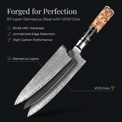 Tidal Black - 7" Nakiri Knife - Damascus