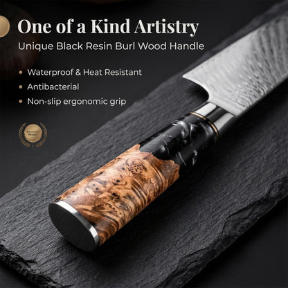 Tidal Black - 7" Nakiri Knife - Damascus