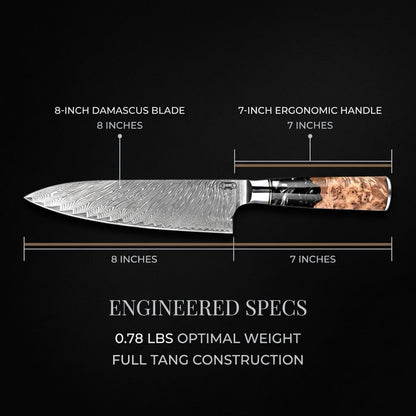 Tidal Black - 7" Nakiri Knife - Damascus