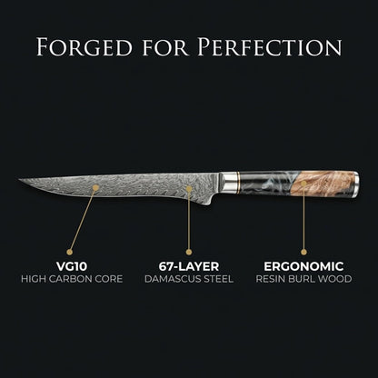 Tidal Black - 7" Nakiri Knife - Damascus