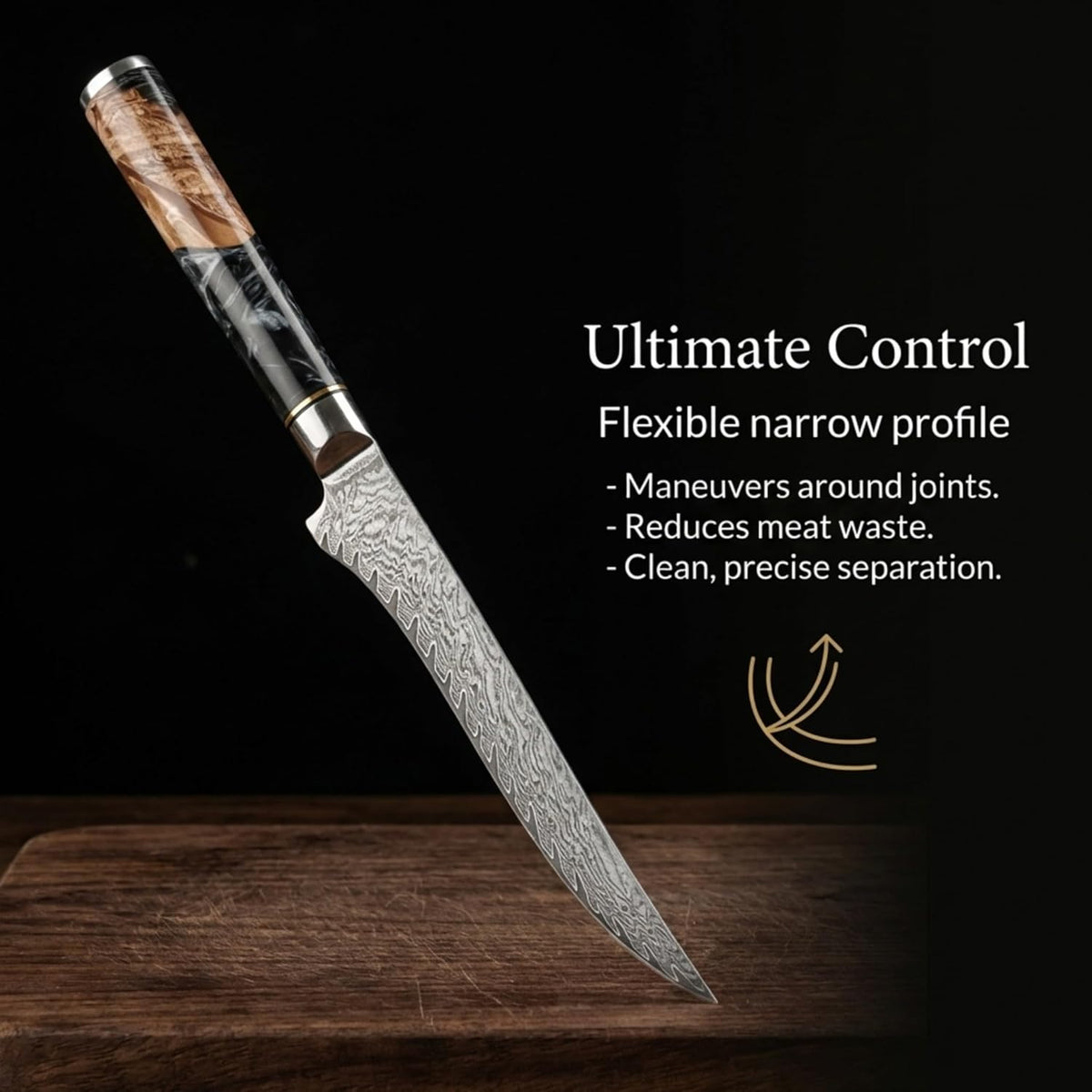 Tidal Black - 7" Nakiri Knife - Damascus