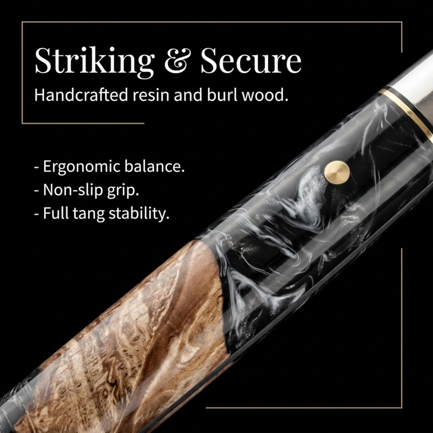 Tidal Black - 7" Nakiri Knife - Damascus