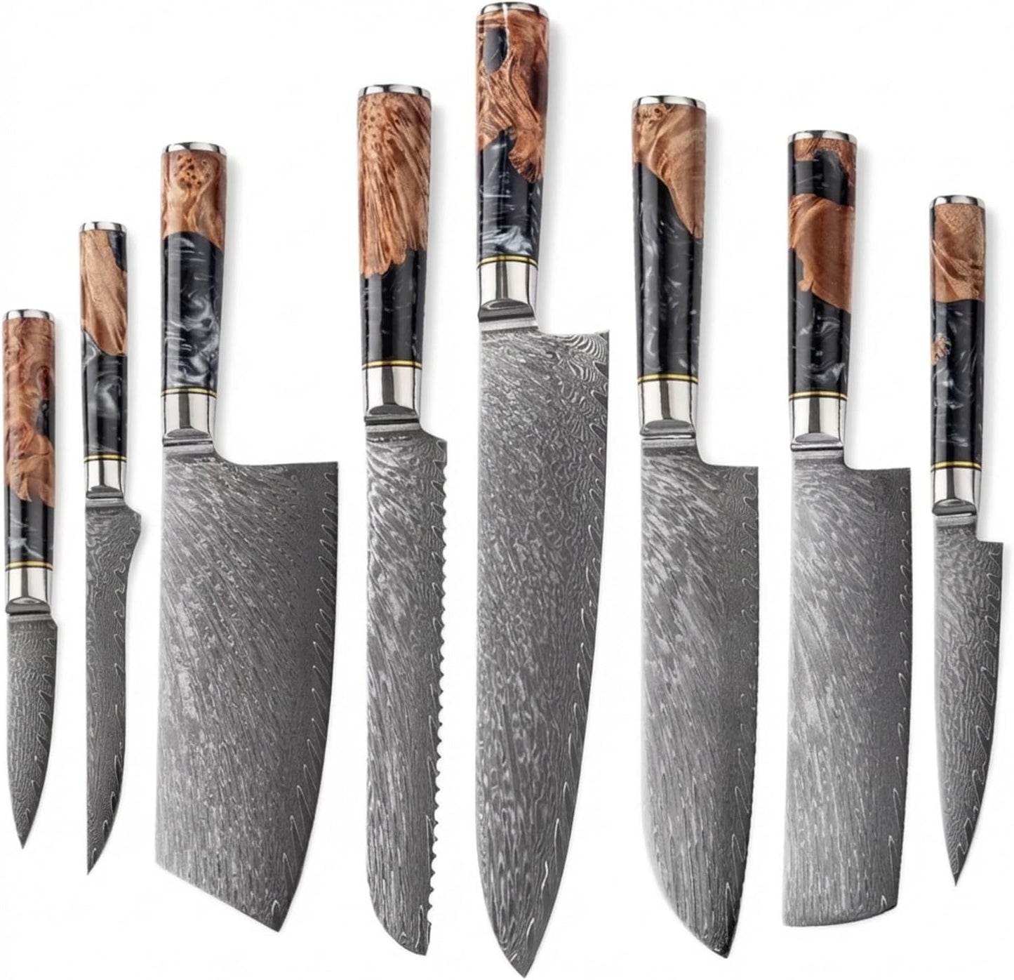 Tidal Black - 7" Nakiri Knife - Damascus