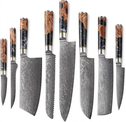 Tidal Black - 7" Nakiri Knife - Damascus
