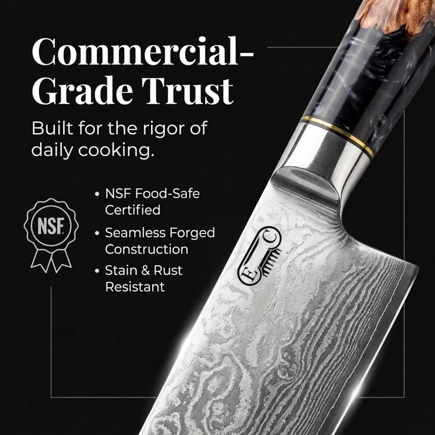 Tidal Black - 7" Nakiri Knife - Damascus