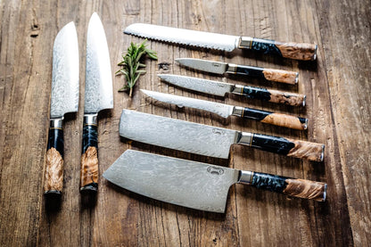 Tidal Black - 7" Nakiri Knife - Damascus