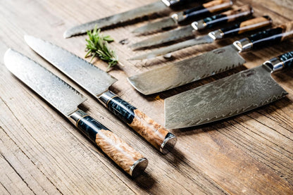 Tidal Black - 7" Nakiri Knife - Damascus