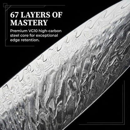 Tidal Black - 7" Nakiri Knife - Damascus