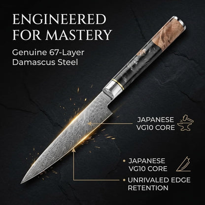 Tidal Black - 7" Nakiri Knife - Damascus