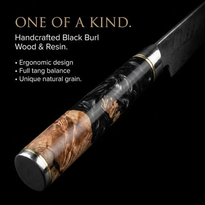 Tidal Black - 7" Nakiri Knife - Damascus
